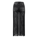 Ophélie Black Floral Lace Panel Jeans - Aura Muse