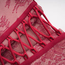 Oriol Red Lace Top & Ruched Skirt Set - Aura Muse