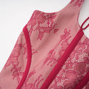 Oriol Red Lace Top & Ruched Skirt Set - Aura Muse