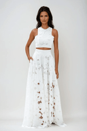 Ottilie Sleeveless Flower Cutout Skirt Set - Aura Muse