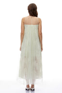 Pélagie Mint green Floral Embroidered Midi Dress - Aura Muse