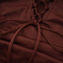 Pénélope Brown Ruched Bodycon Mini Dress - Aura Muse
