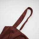 Pénélope Brown Ruched Bodycon Mini Dress - Aura Muse