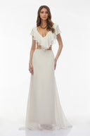 Perrin Ivory Chiffon Ruffled Top & Skirt Set - Aura Muse