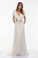 Perrin Ivory Chiffon Ruffled Top & Skirt Set - Aura Muse