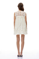 Persephone White Cut-Out Mini Dress with Lace Panels - Aura Muse