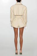 Pervenche Asymmetrical Trench Style Playsuit - Aura Muse