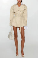 Pervenche Asymmetrical Trench Style Playsuit - Aura Muse
