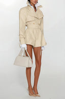 Pervenche Asymmetrical Trench Style Playsuit - Aura Muse