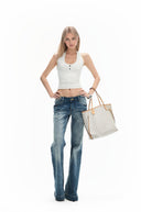 Phoebe White Off Shoulder Halter Neck Top - Aura Muse