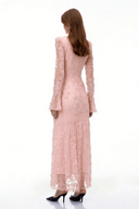 Piper Pink 3D - Floral Embroidered Lace Maxi Dress - Aura Muse