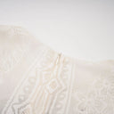 Placidia White Jacquard Floral-lace Pleated Midi Dress - Aura Muse