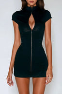 Queralt Bodycon Hook Mini Dress - Aura Muse