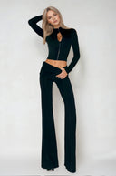 Queralt Dobromila Long Sleeve Bodycon Hook Pants Set - Aura Muse