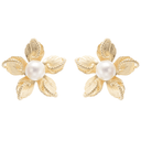 Radiant floral faux - pearl stud earrings - Aura Muse