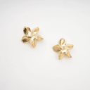 Radiant floral faux - pearl stud earrings - Aura Muse