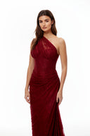 Ramona Ruby Red Floral Lace Maxi Gown - Aura Muse