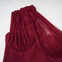 Ramona Ruby Red Floral Lace Maxi Gown - Aura Muse