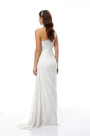 Ramona White Floral Lace Maxi Gown - Aura Muse