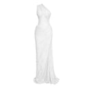 Ramona White Floral Lace Maxi Gown - Aura Muse
