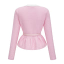 Rauðdís Pink Sequined Knit Cardigan & Skirt Set - Aura Muse