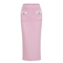 Rauðdís Pink Sequined Knit Cardigan & Skirt Set - Aura Muse