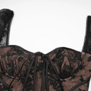 Ravenna Black Flared Lace Maxi Dress - Aura Muse