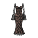 Ravenna Black Flared Lace Maxi Dress - Aura Muse