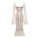 Ravenna White Flared Lace Maxi Dress - Aura Muse