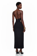Raymonde Black Open Back Embellished Maxi Dress - Aura Muse