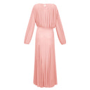 Renata Pink Lantern Sleeve Pleated Maxi Dress - Aura Muse