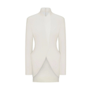 Renée White Barrel Design Jacket & Skirt Set - Aura Muse