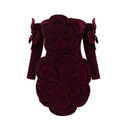 Rhea Burgundy Velvet Rosette Mini Dress - Aura Muse