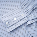 Rory Blue 3D Petal Pinstriped Shirt - Aura Muse