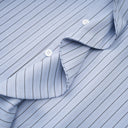 Rory Blue 3D Petal Pinstriped Shirt - Aura Muse