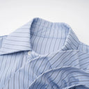 Rory Blue 3D Petal Pinstriped Shirt - Aura Muse