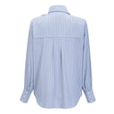 Rory Blue 3D Petal Pinstriped Shirt - Aura Muse