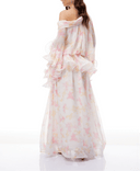Rosa White Floral Print Ruffled Maxi Dress - Aura Muse