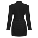 Rosalie Black Ruched Blazer Mini Dress - Aura Muse