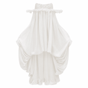 Roslyn White Glossy Bubble Hem Mini Dress - Aura Muse