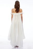 Roslyn White Glossy Bubble Hem Mini Dress - Aura Muse