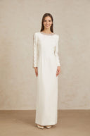 Rowan White Crystal Embellished Maxi Gown - Aura Muse