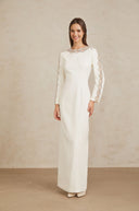 Rowan White Crystal Embellished Maxi Gown - Aura Muse
