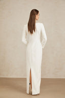 Rowan White Crystal Embellished Maxi Gown - Aura Muse