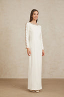 Rowan White Crystal Embellished Maxi Gown - Aura Muse