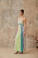 Serafina Metallic Knit Backless Maxi Dress - Aura Muse