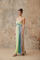 Serafina Metallic Knit Backless Maxi Dress - Aura Muse