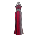 Serafina Red Metallic Knit Halterneck Maxi Dress - Aura Muse