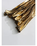 Seraphina Gold One - Shoulder Pleated Metallic Maxi Gown - Aura Muse