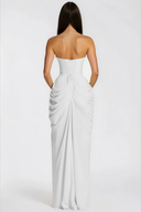 Seraphine White Ruched Maxi Dress with Cross Front - Aura Muse